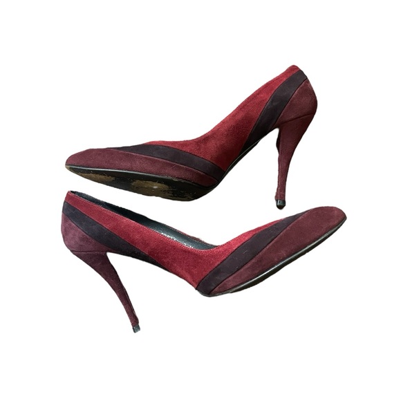 Stuart Weitzman Suede Tri-Color Heels Sz 7 - Picture 5 of 8